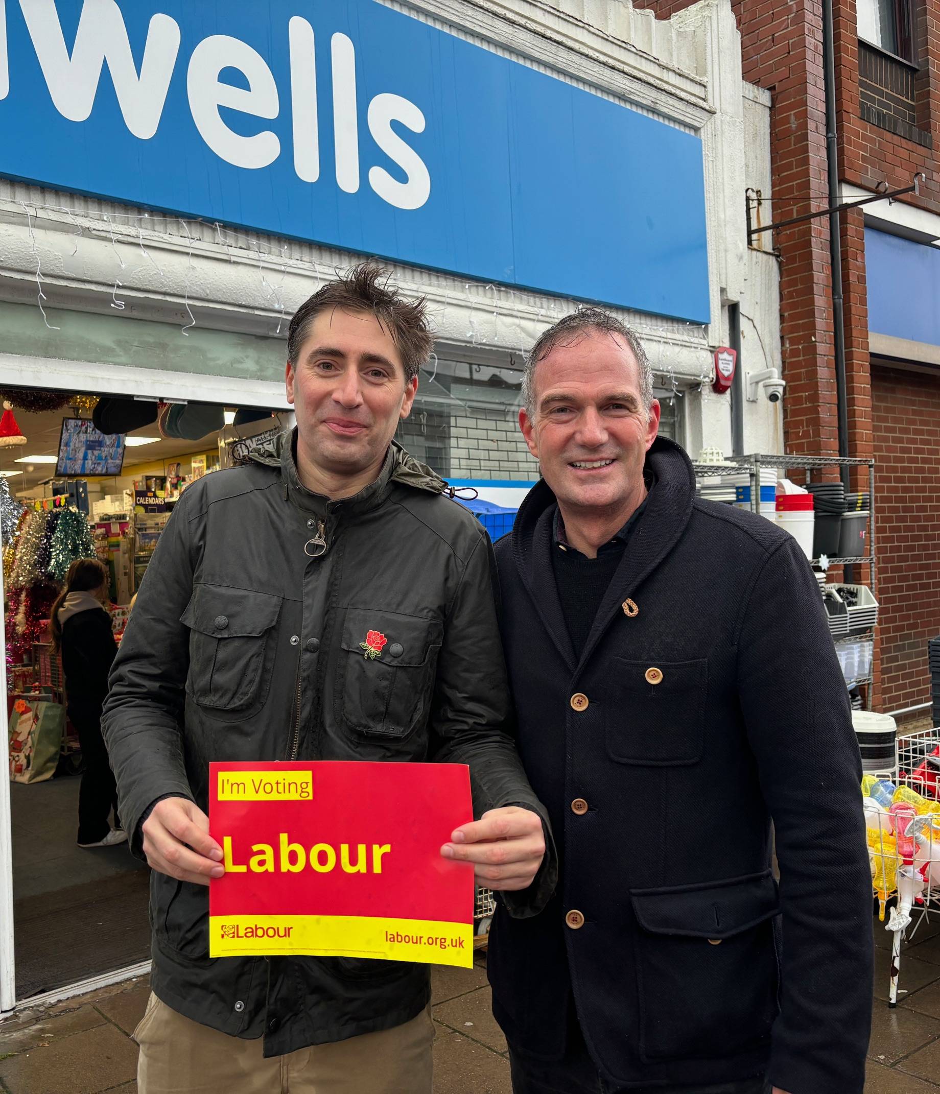 Photo of Josh Guilmant and Peter Kyle MP campaigning in South Portslade
